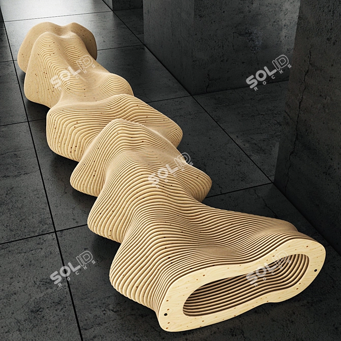 Parametric Bench: High Polygon 3D Model 3D model image 2