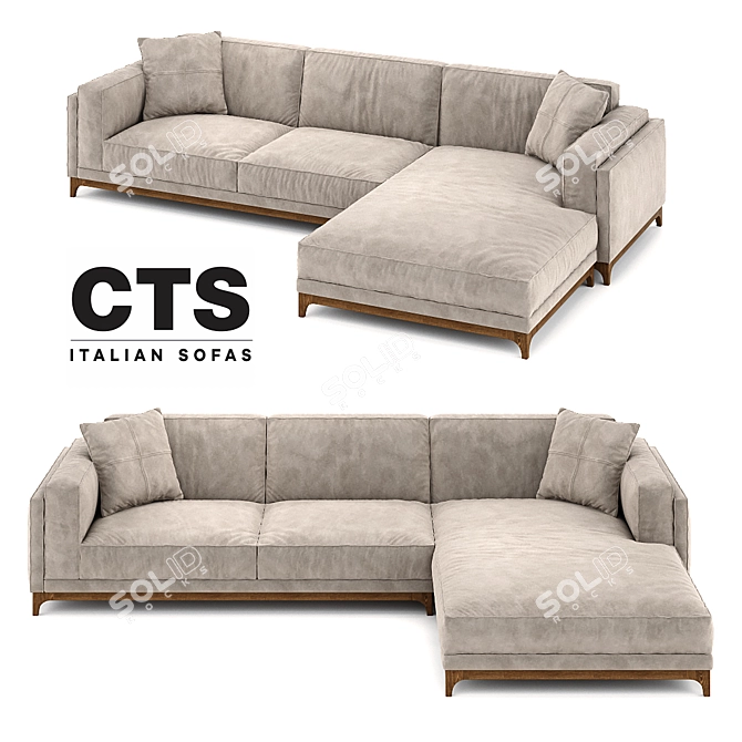 Elegant Timeless Sofa - CTS Salotti 3D model image 1