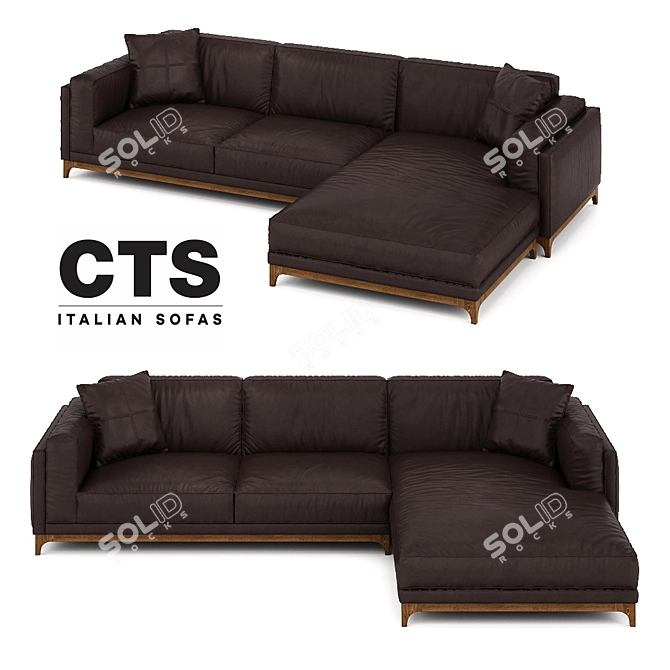 Elegant Timeless Sofa - CTS Salotti 3D model image 2