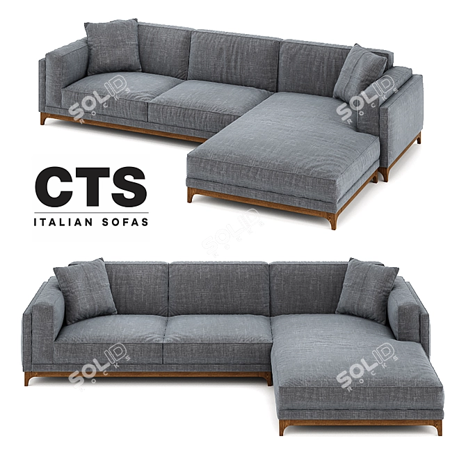 Elegant Timeless Sofa - CTS Salotti 3D model image 3