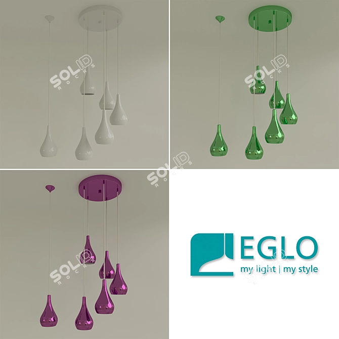 EGLO NIBBIA Chandelier - Elegant Steel Lighting 3D model image 1