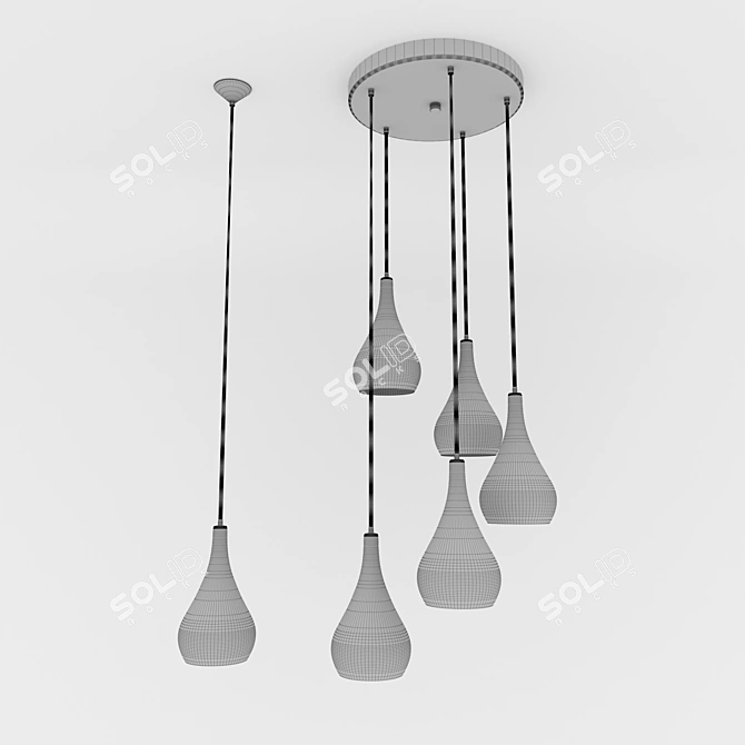 EGLO NIBBIA Chandelier - Elegant Steel Lighting 3D model image 3