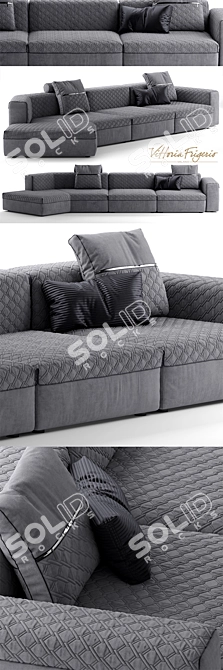 Elegant Vittoria Frigerio Sofa 3D model image 2