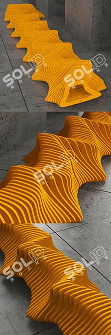 Modular Bench: Versatile Parametric Design 3D model image 3