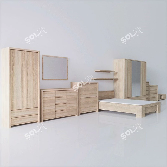 BRW Kaspian Furniture Set 3D model image 1