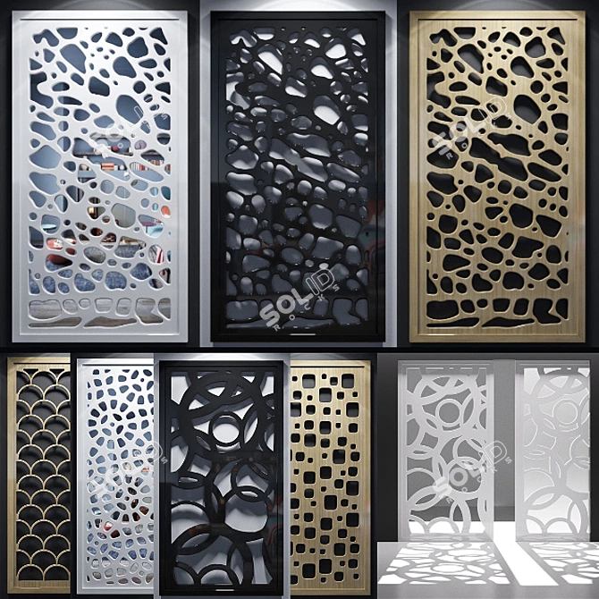 Decorative Panel Set - Elegant Design 3D model image 1