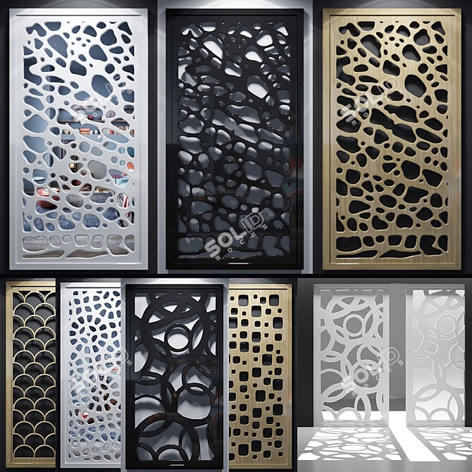 Decorative Panel Set - Elegant Design 3D model image 4