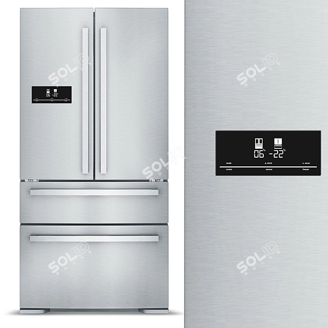 Dual Cooling Fridge: Premium Model 3D model image 1