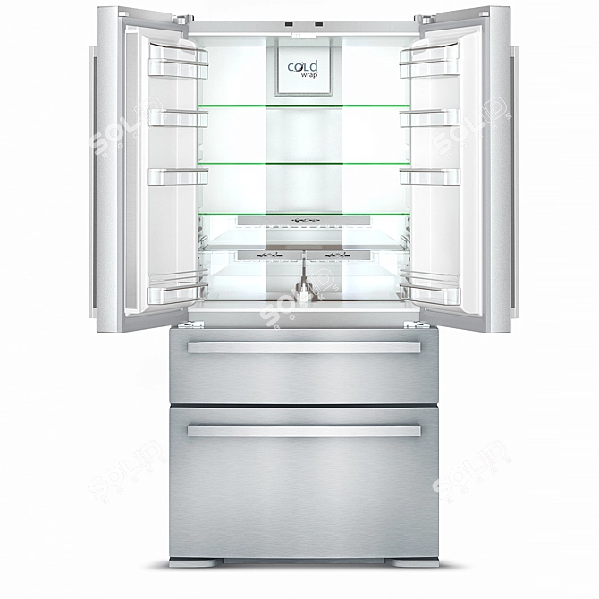 Dual Cooling Fridge: Premium Model 3D model image 2