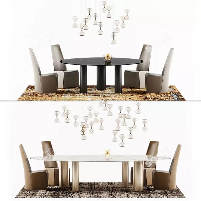 Modern Italian Furniture Set: Cattelan Italia and Bonaldo 3D model image 1