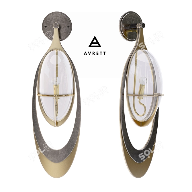 Elegant Kronos Sconce: Small 3D model image 1