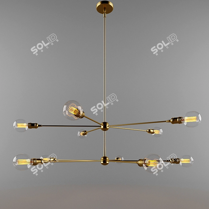 Elegant Napoleon Chandelier 3D model image 2