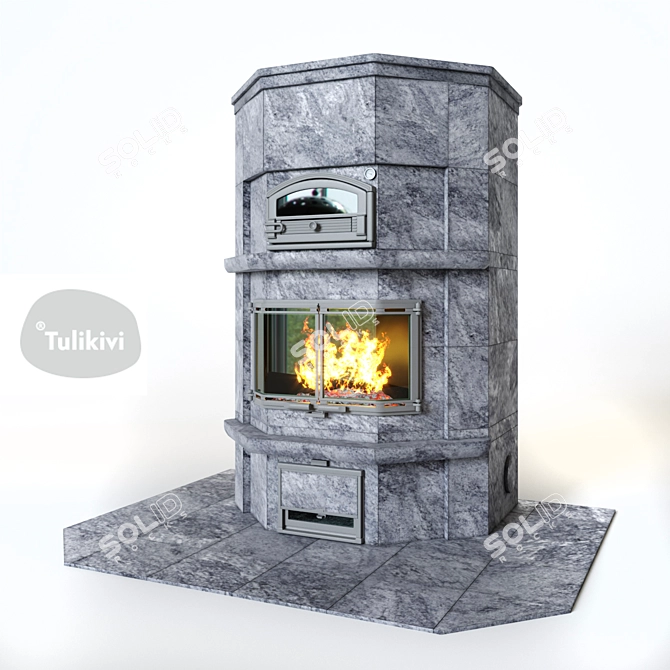 Title: Tulikivi TLU2637-11 Marble Fireplace 3D model image 1