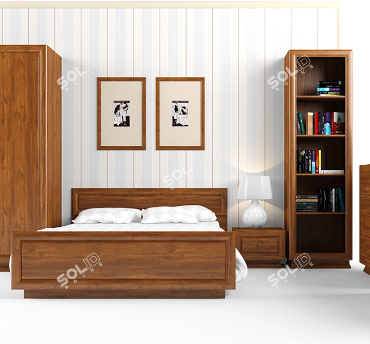 Title: Largo Classic Bedroom Set 3D model image 1