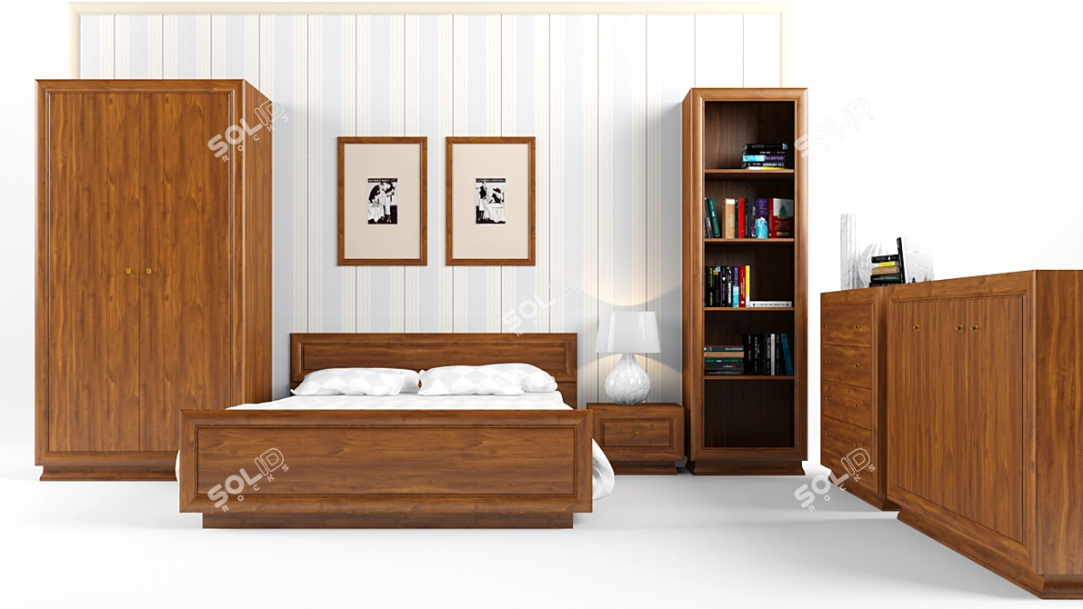 Title: Largo Classic Bedroom Set 3D model image 2