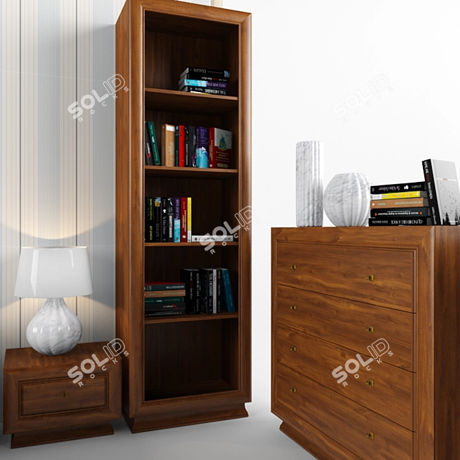 Title: Largo Classic Bedroom Set 3D model image 3