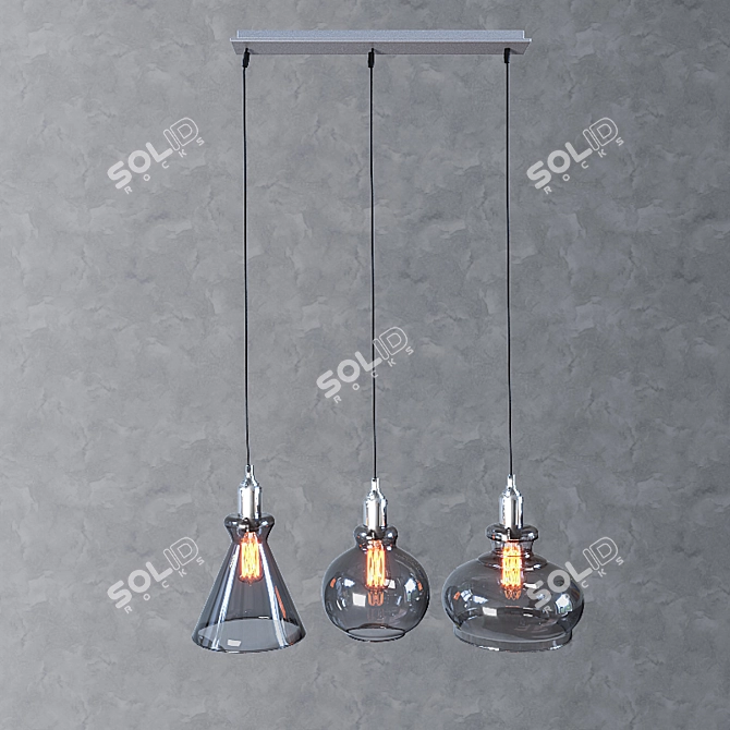 TRE SP3 Pendant Lamp: Smoke Crystal Lux 3D model image 2