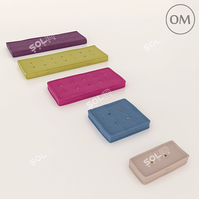 Dreamscape Floor Cushion Set 3D model image 1