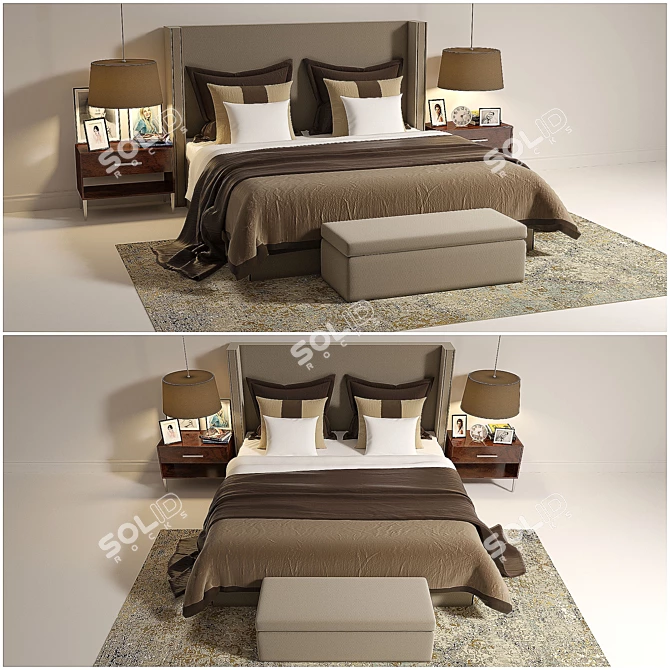 Modern Art Deco Bed: 2011 Edition 3D model image 1