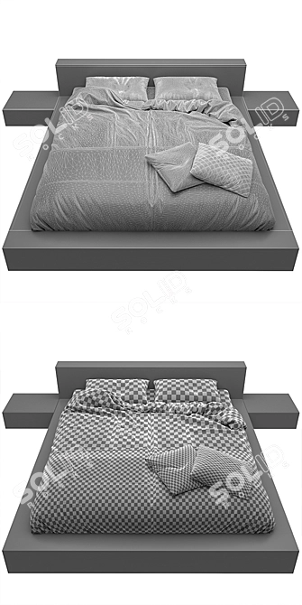 Ethnicraft Oak Madra Bed - Elegant and Timeless 3D model image 3
