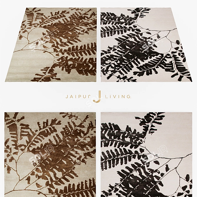 Ethereal Jaipur Shadow Rug 3D model image 1