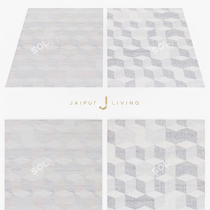 Elegant Jaipur Vista Ridge Rug 3D model image 1