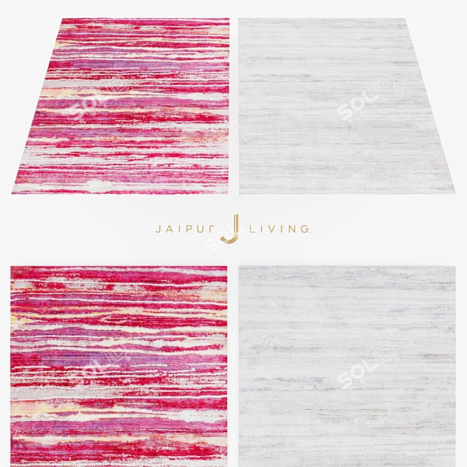 Elegant Jaipur Zariel Rug 3D model image 1