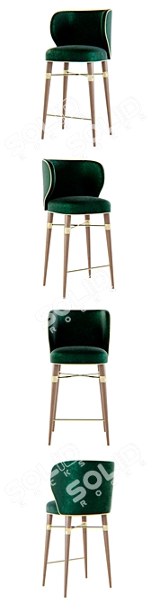 Luxurious Louis Bar Chair 3D model image 2