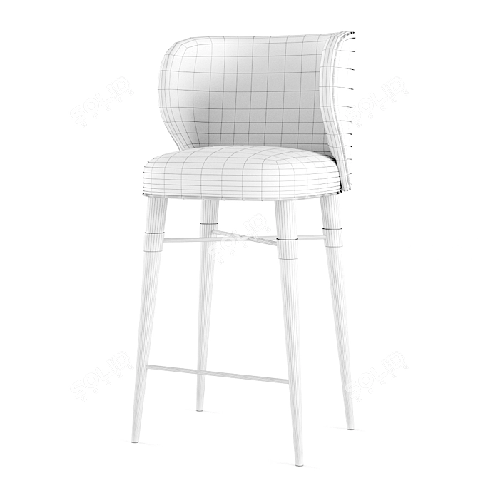 Luxurious Louis Bar Chair 3D model image 3