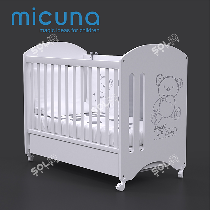 Sweet Bear Basic: Stylish 120x60 Micuna Bed 3D model image 1