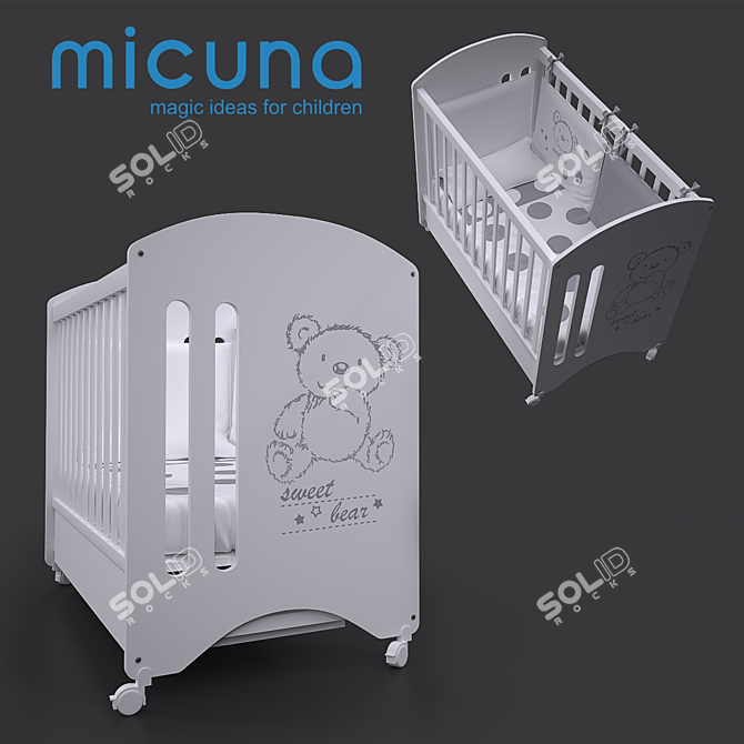 Sweet Bear Basic: Stylish 120x60 Micuna Bed 3D model image 2