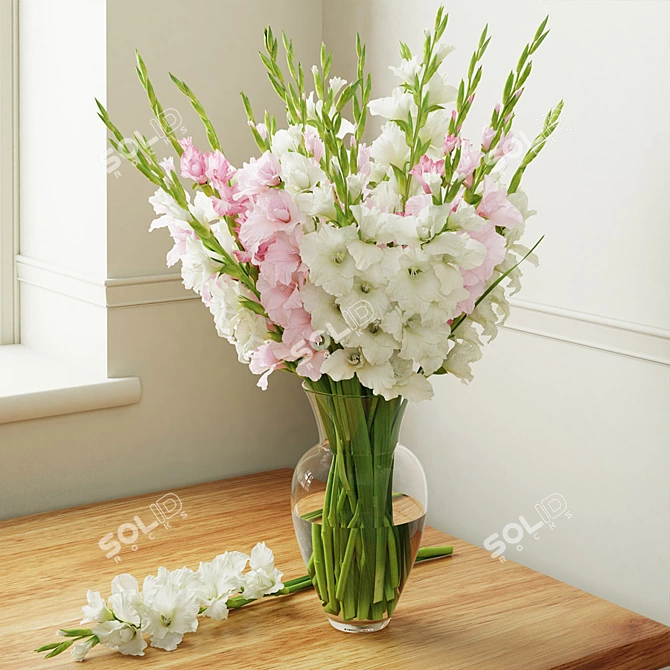 Elegant Gladiolus Bouquet 3D model image 1