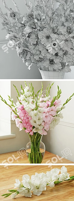 Elegant Gladiolus Bouquet 3D model image 3