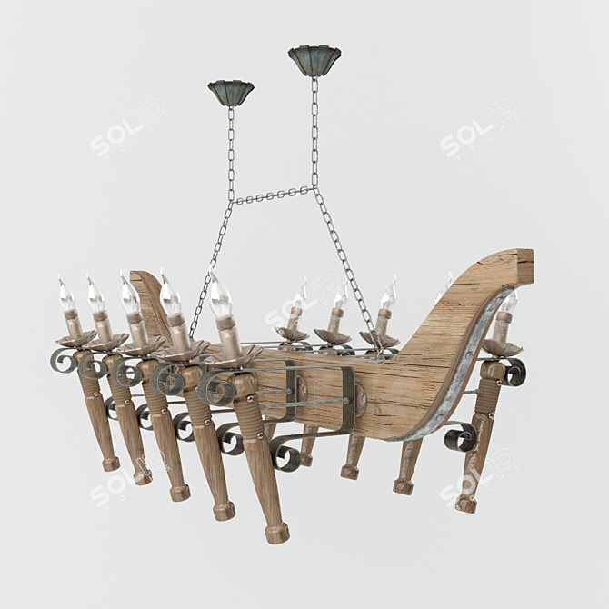 Elegant Vintage Chandelier 3D model image 1