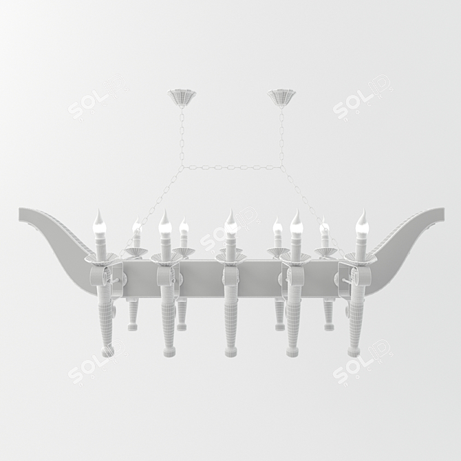 Elegant Vintage Chandelier 3D model image 3
