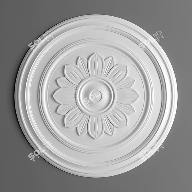 Elegant Ceiling Rose - Ø 53.5 cm 3D model image 1