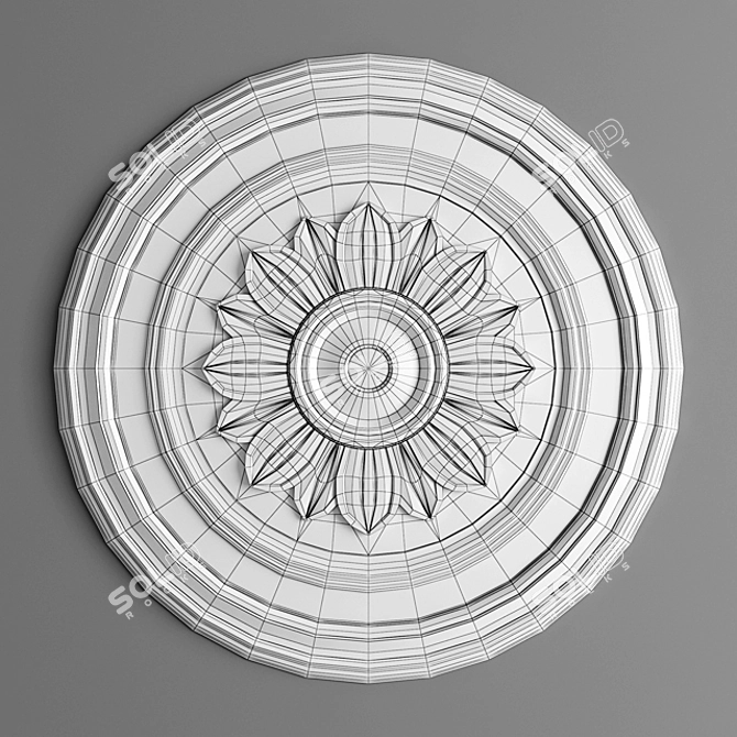 Elegant Ceiling Rose - Ø 53.5 cm 3D model image 2