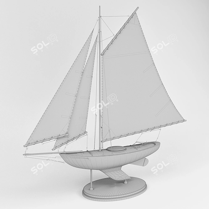 26" Sail Yacht Model 3D model image 3