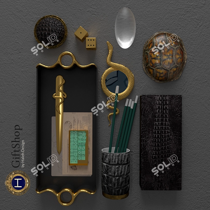 Masculine Office Decor 3D model image 1