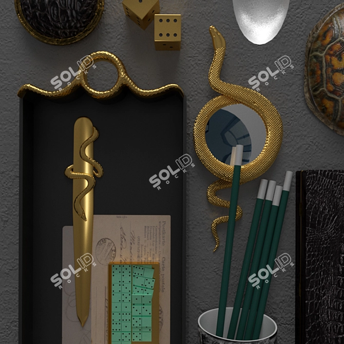 Masculine Office Decor 3D model image 2