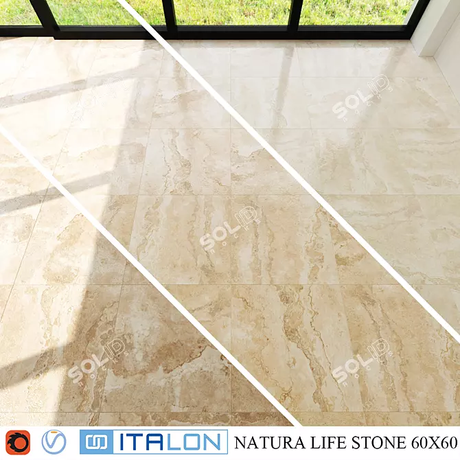 NaturaLifeStone - Almond Antique 60x60 3D model image 1