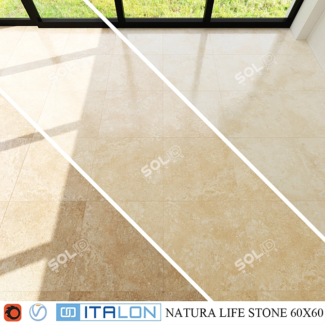 NaturaLifeStone - Almond Antique 60x60 3D model image 2