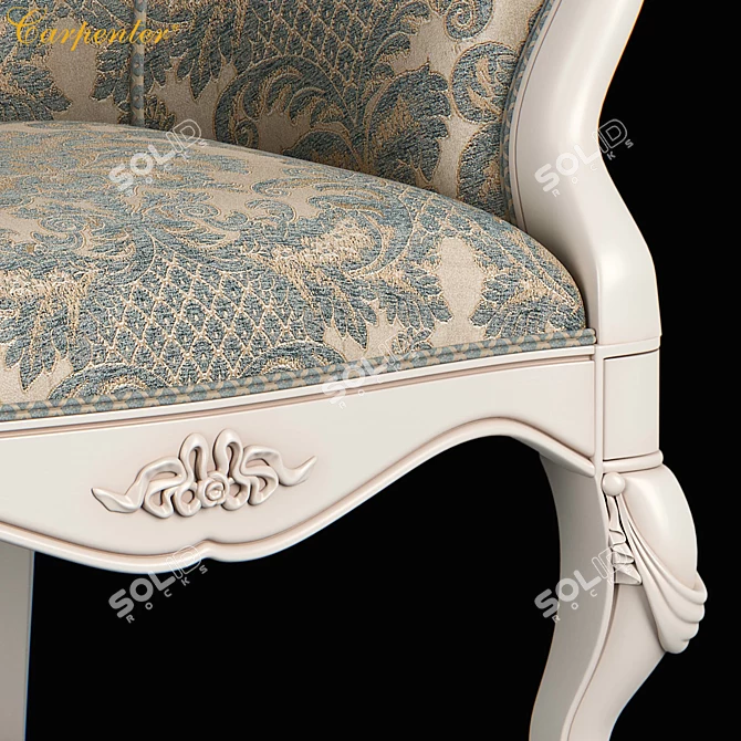 Modern Carpenter White Armchair 3D model image 2