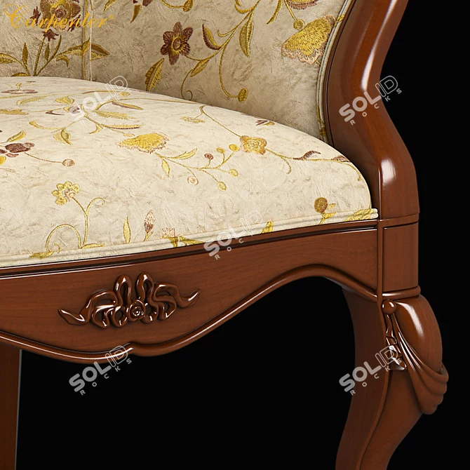 Classic Carpenter Armchair - Elegant and Timeless 3D model image 2