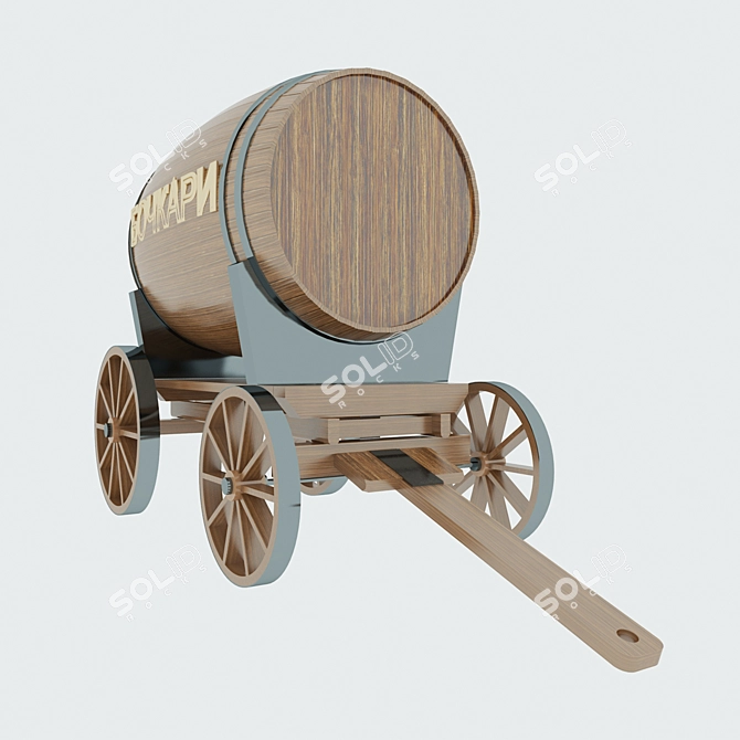 Title: Exhibition Barrel Cart 3D model image 1