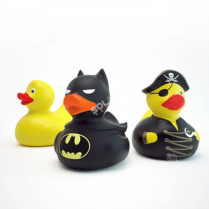 Quacktastic Set: Classic, Batman, Pirate 3D model image 1