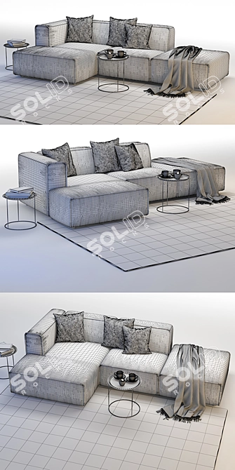 BoConcept Carmo3: Stylish Corner Sofa with Accessories 3D model image 3