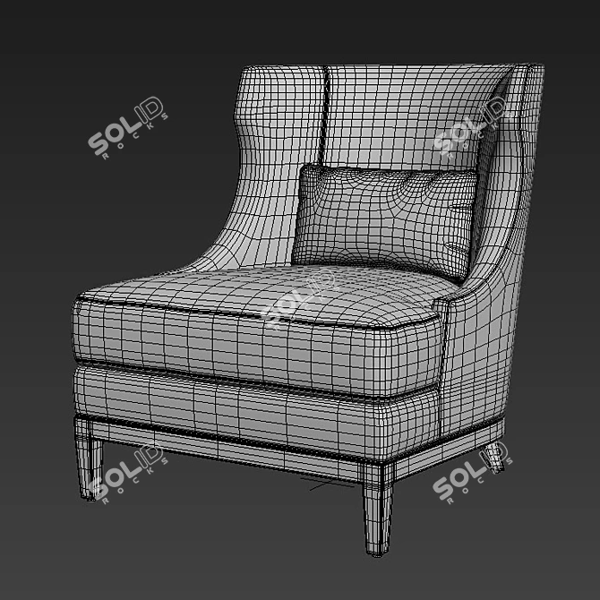 Jonesy Lounge Chair - Curved Comfort in Mahogany 3D model image 3