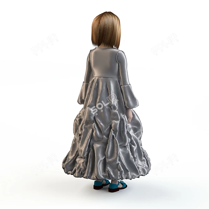 Festive Children's Dress 3D model image 3