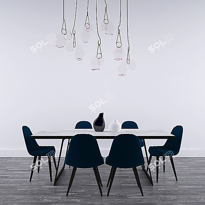 Sleek Modern Dining Set 3D model image 1